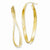 14k Yellow Gold Textured Twisted Oval Hoop Earrings