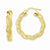 14k Yellow Gold Polished Satin Twisted Hoop Earrings