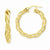 14k Yellow Gold Polished Satin Twisted Hoop Earrings