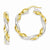 14k Yellow Gold Rhodium Twisted Hoop Earrings