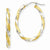 14k Yellow Gold Rhodium Twisted Hoop Earrings