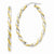 14k Yellow Gold Rhodium Twisted Hoop Earrings