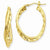 14k Yellow Gold Textured & Polished Twist Hoop Earrings