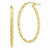 14k Yellow Gold Textured Oval Hoop Earrings