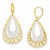 14k Two-tone Fancy Oval Leverback Earrings