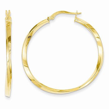 14k Yellow Gold Circle Hinged Hoop Earrings