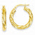 14k Yellow Gold Diamond-cut Circle Hinged Hoop Earrings