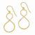 14k Yellow Gold Twist Dangle Shepherd Hook Earrings