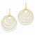 14k Yellow Gold Rhodium Polished & Textured Oval Dangle Earrings