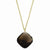 14K Yellow Gold Large Square Smokey Quartz Necklace