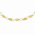 14K Yellow Gold Polished & Textured Oval Bead Necklace