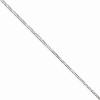 14K White Gold Double Strand Rope Chain