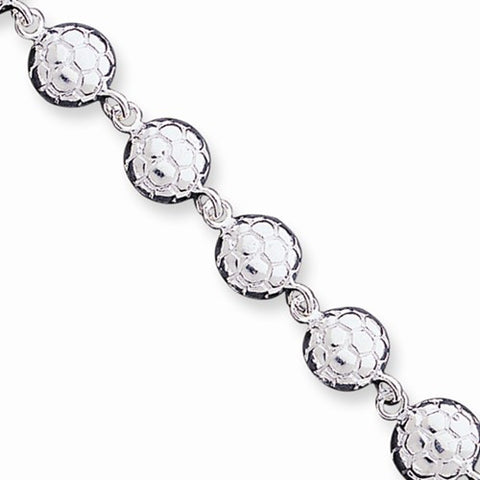 Sterling Silver Soccerballs Bracelet