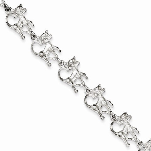 Sterling Silver Cats Bracelet