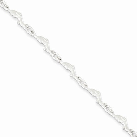 Sterling Silver Polished Dolphin Bracelet