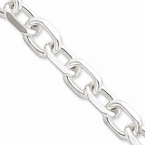 Sterling Silver Diamond-Cut Open Link Cable Chain Bracelet