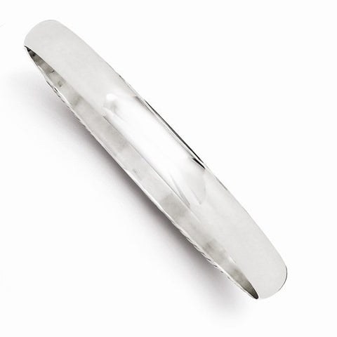 Sterling Silver Solid Polished Plain Slip-On Bangle Bracelet