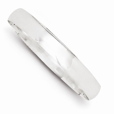 Sterling Silver Solid Polished Plain Slip-On Bangle Bracelet