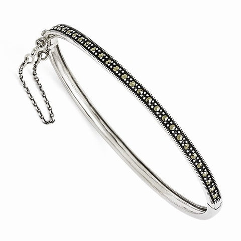 Sterling Silver Marcasite Bangle Bracelet