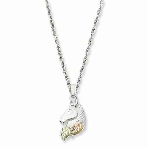 Sterling Silver & 12K Gold Small Horsehead Necklace
