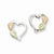 Sterling Silver 12K Heart Post Earrings