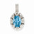 Sterling Silver Diamond & Blue Topaz pendant, Classy Pendants for Necklace