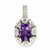 Sterling Silver Diamond & Amethyst Pendant, Alluring Pendants for Necklace