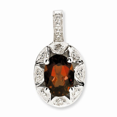 Sterling Silver Diamond & Garnet pendant, Appealing Pendants for Necklace