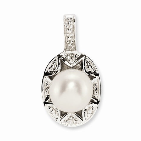 Sterling Silver Diamond & Pearl pendant, Adorable Pendants for Necklace