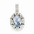 Sterling Silver Diamond & Aquamarine pendant, Dazzling Pendants for Necklace