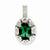 Sterling Silver Diamond & Created Emerald pendant, Beautiful Pendants for Necklace