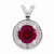 Sterling Silver Diamond & Created Ruby pendant, Classy Pendants for Necklace