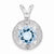 Sterling Silver Diamond & Aquamarine pendant, Appealing Pendants for Necklace