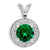Sterling Silver Diamond & Created Emerald pendant, Charm