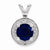 Sterling Silver Diamond & Created Sapphire pendant, Beautiful Pendants for Necklace