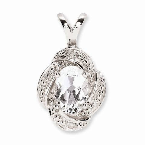Sterling Silver Diamond & White Topaz pendant, Delightful Pendants for Necklace