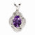 Sterling Silver Diamond & Amethyst Pendant, Pendants for Necklace