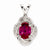 Sterling Silver Diamond & Created Ruby pendant, Gorgeous Pendants for Necklace