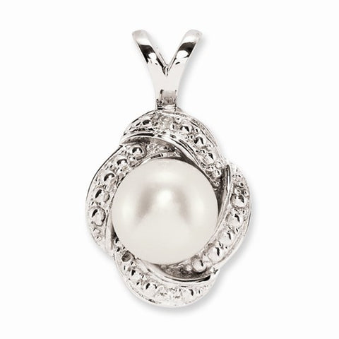 Sterling Silver Diamond & Pearl pendant, Lovely Pendants for Necklace