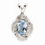 Sterling Silver Diamond & Aquamarine pendant, Stylish Pendants for Necklace