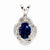 Sterling Silver Diamond & Created Sapphire pendant, Charm