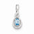 Sterling Silver Light Swiss Blue Topaz & Diamond pendant, Beautiful Pendants for Necklace