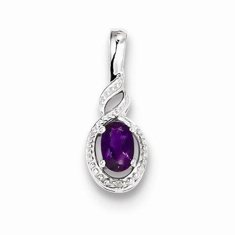 Sterling Silver Amethyst & Diamond pendant, Delightful Pendants for Necklace