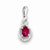 Sterling Silver Created Ruby & Diamond pendant, Fine Pendants for Necklace