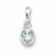 Sterling Silver Aquamarine & Diamond pendant, Pretty Pendants for Necklace
