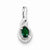 Sterling Silver Created Emerald & Diamond pendant, Gorgeous Pendants for Necklace