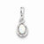 Sterling Silver Created Opal & Diamond pendant, Stylish Pendants for Necklace