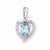 Sterling Silver Light Swiss Blue Topaz & Diamond pendant, Appealing Pendants for Necklace