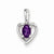 Sterling Silver Amethyst & Diamond Pendant, Charm