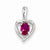 Sterling Silver Created Ruby & Diamond pendant, Dazzling Pendants for Necklace
